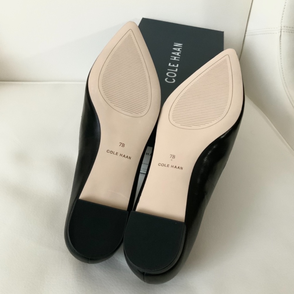 Cole Haan Brie Black Leather Loafers Ballets Flats - Picture 13 of 15